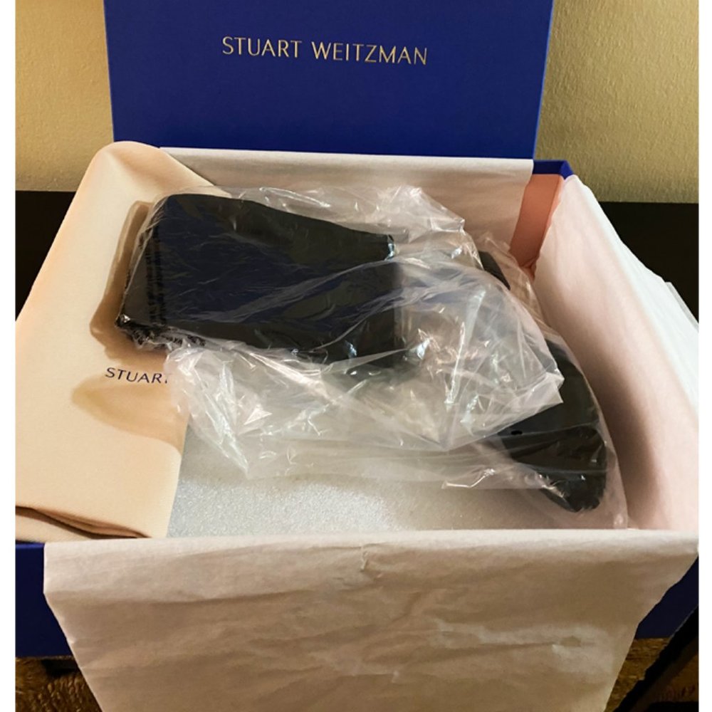 Stuart Weitzman STRETCH SUEDE BLACK BOOT SIZE 8.5 - Picture 7 of 8
